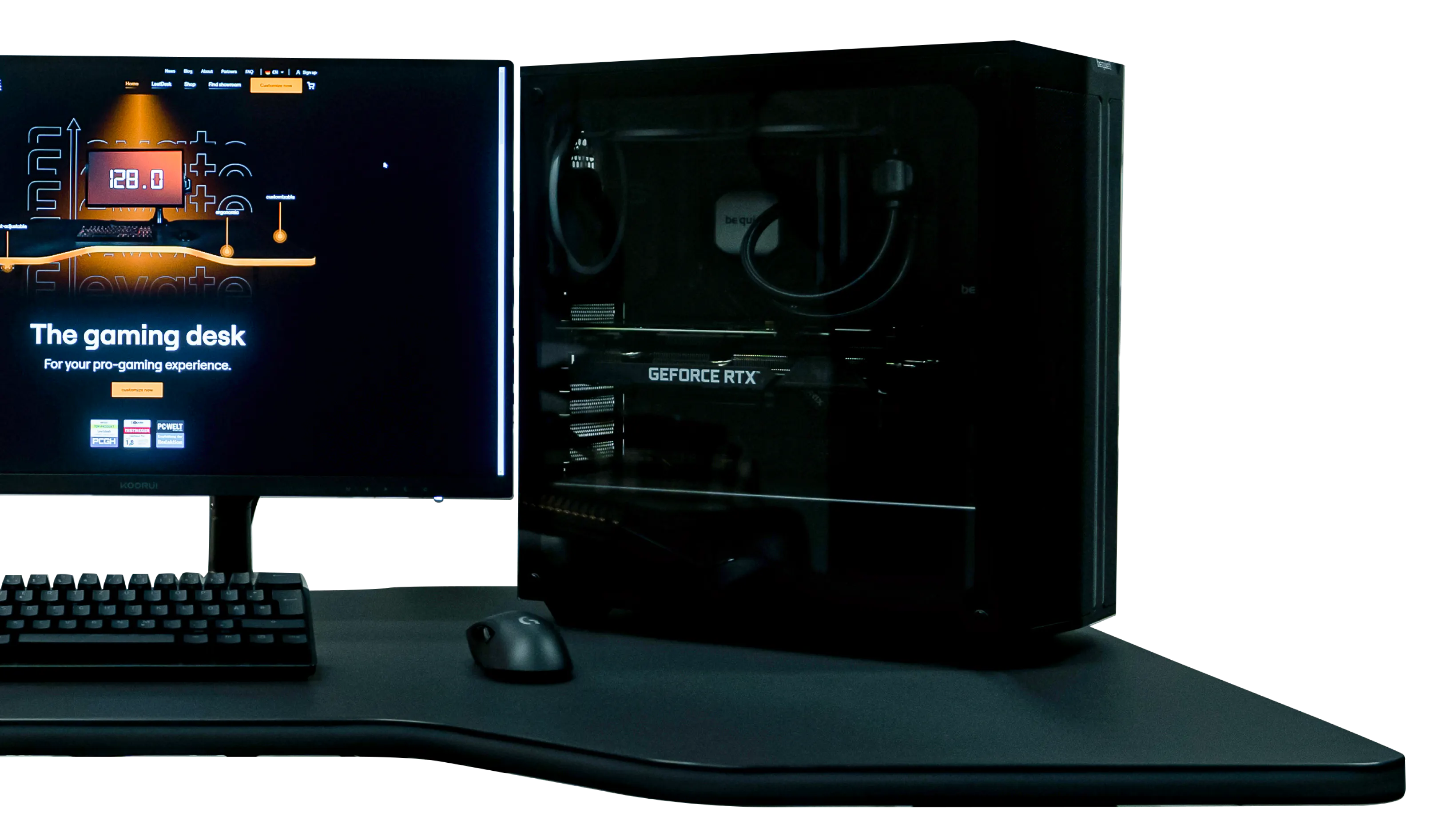 LeetDesk Aura LED Gaming Desk turned off