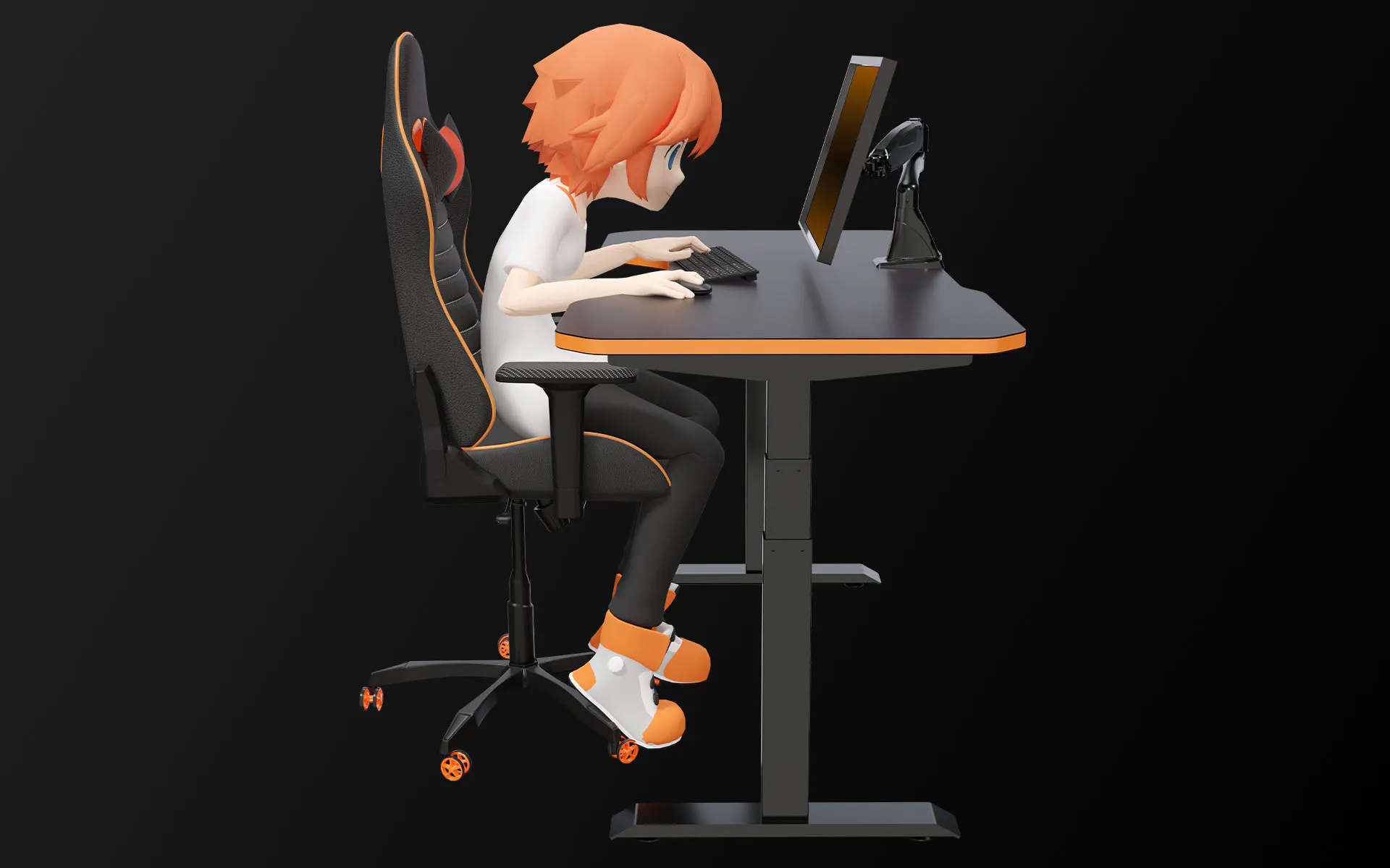 Sitting at an incorrectly adjusted desk for too long affects performance