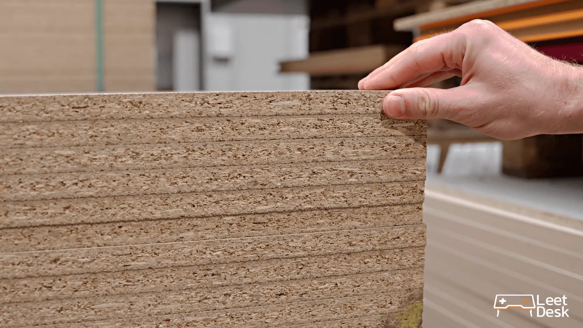 close up of particle / chip board