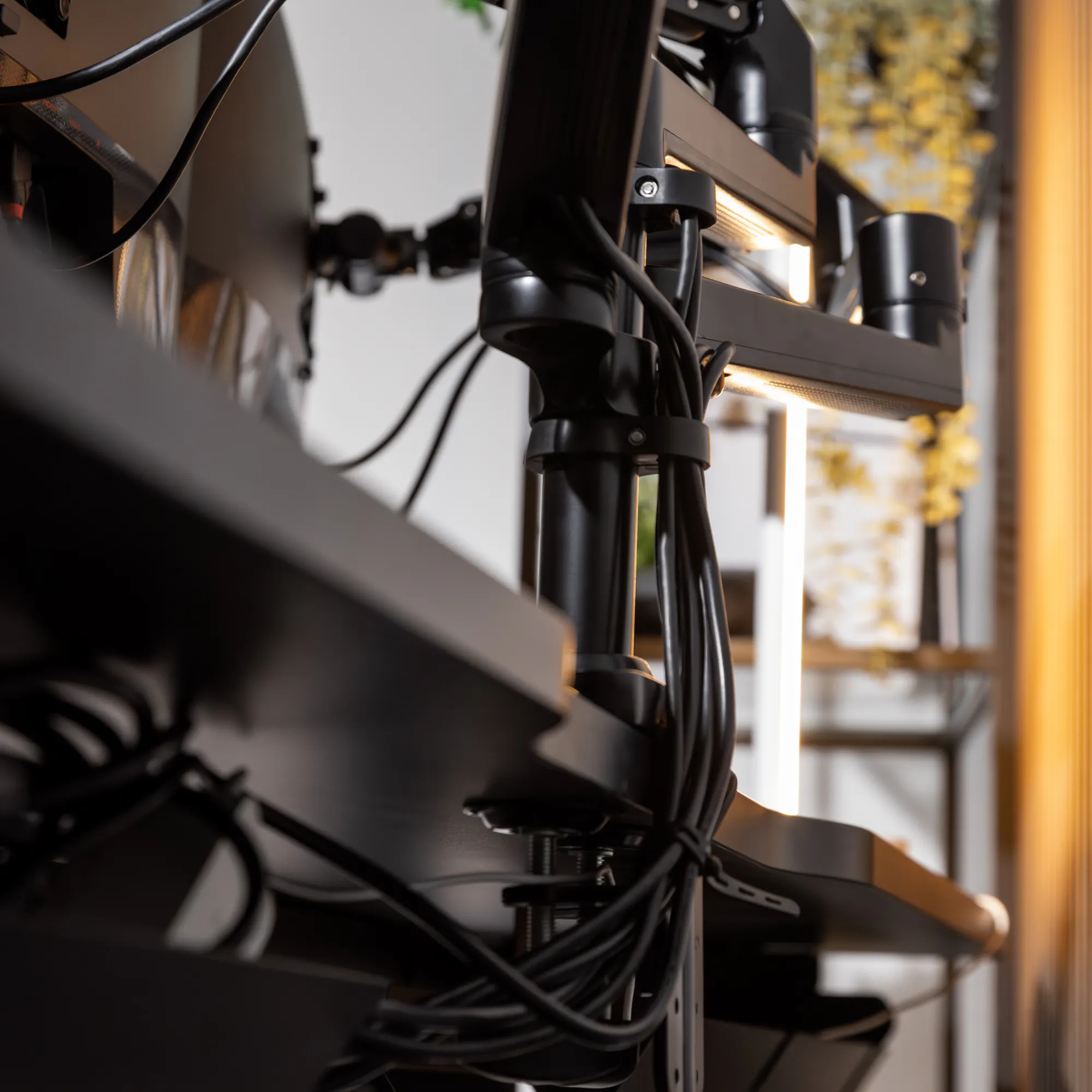 leetdesk monitorarm with strong clamp and mechanical springs