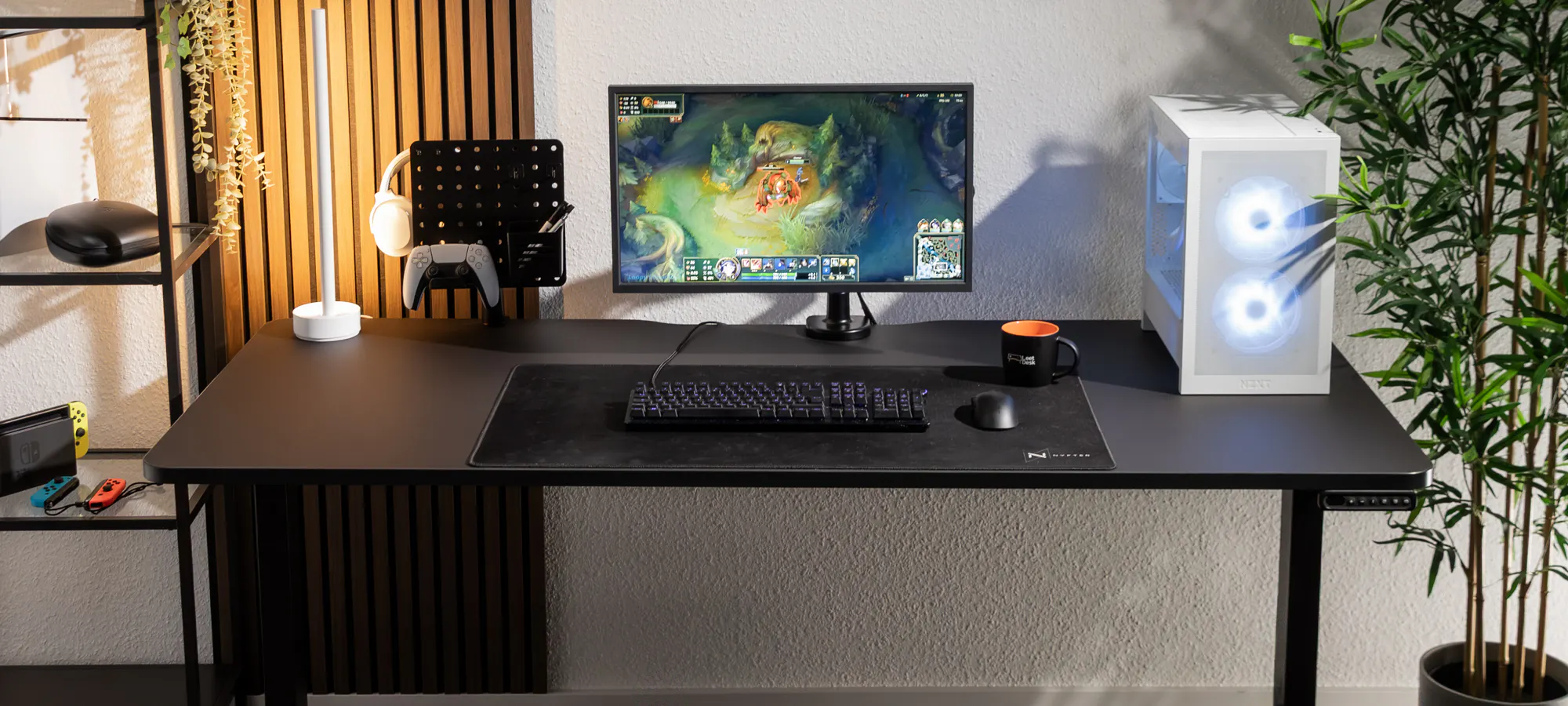 LeetDesk Pro Tisch Elektrisch höhenverstellbarer Stehtisch in Schwarz