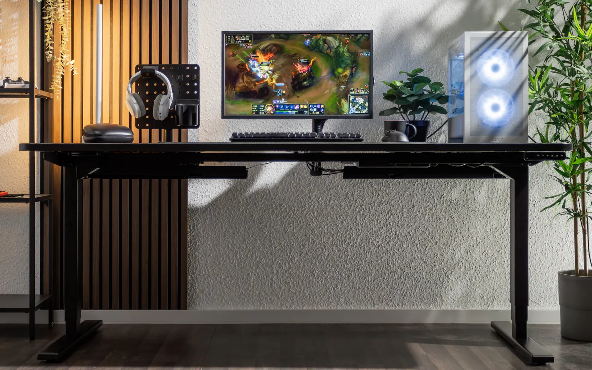 LeetDesk Pro Gaming Tisch Schwarz Höhenverstellbar Schreibtisch