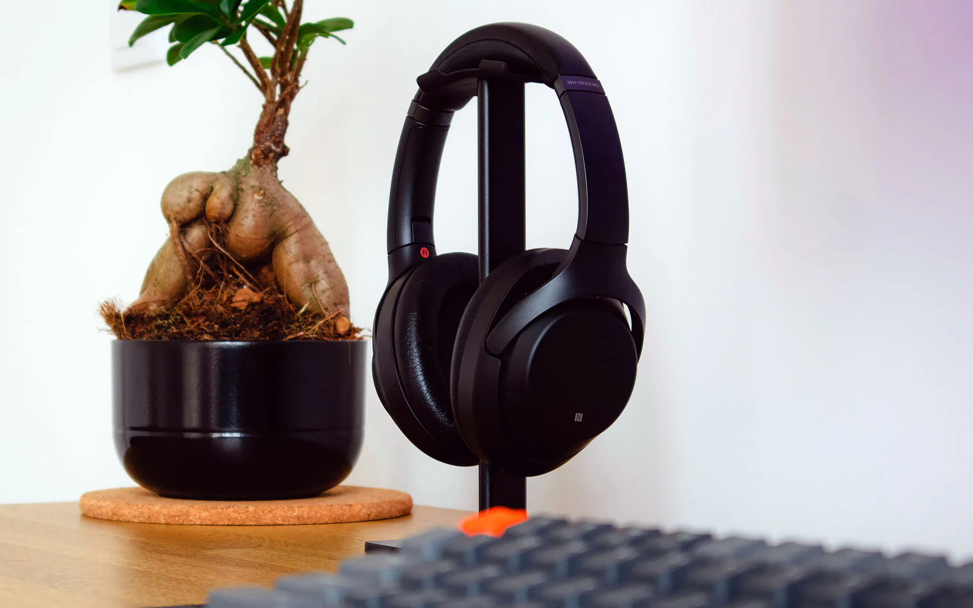 Headset holder in gaming setup