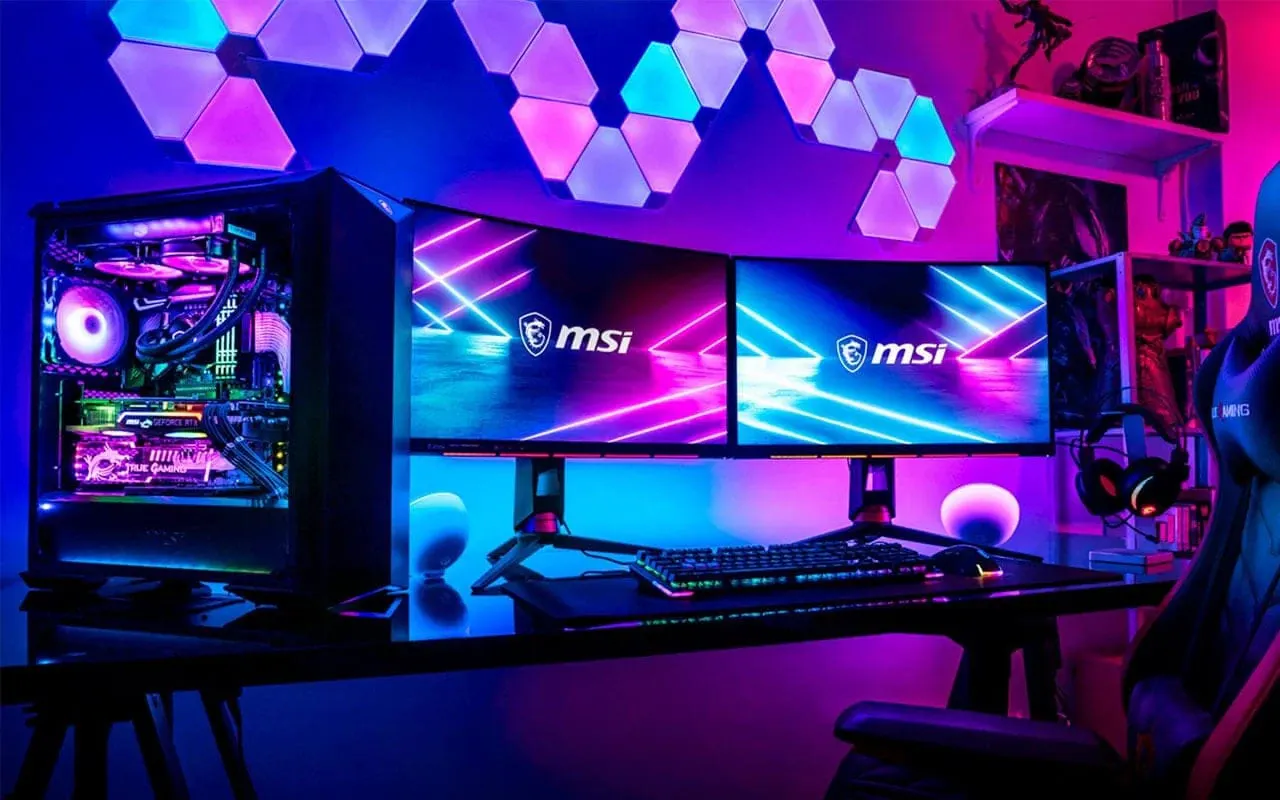 Gamer corner with RGB overkill
